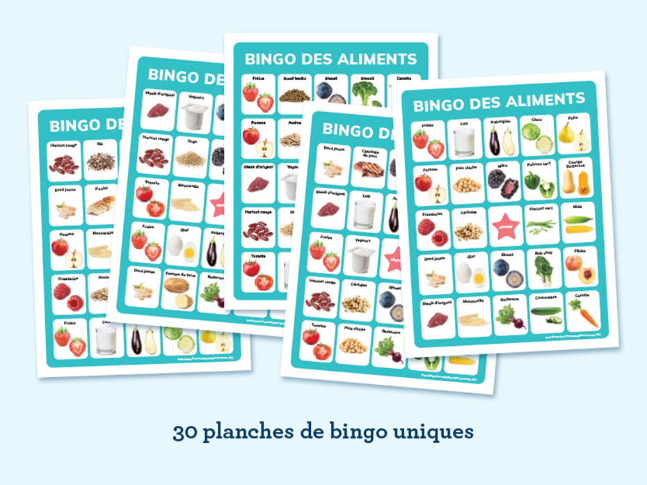 Bingo des aliments 